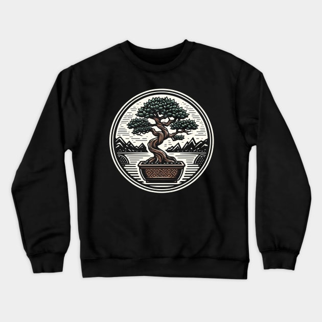 Bonsai Tree Crewneck Sweatshirt by SimpliPrinter